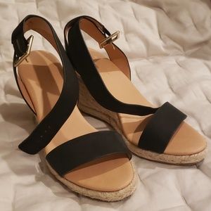 LOFT vegan espadrille wedges with ankle strap